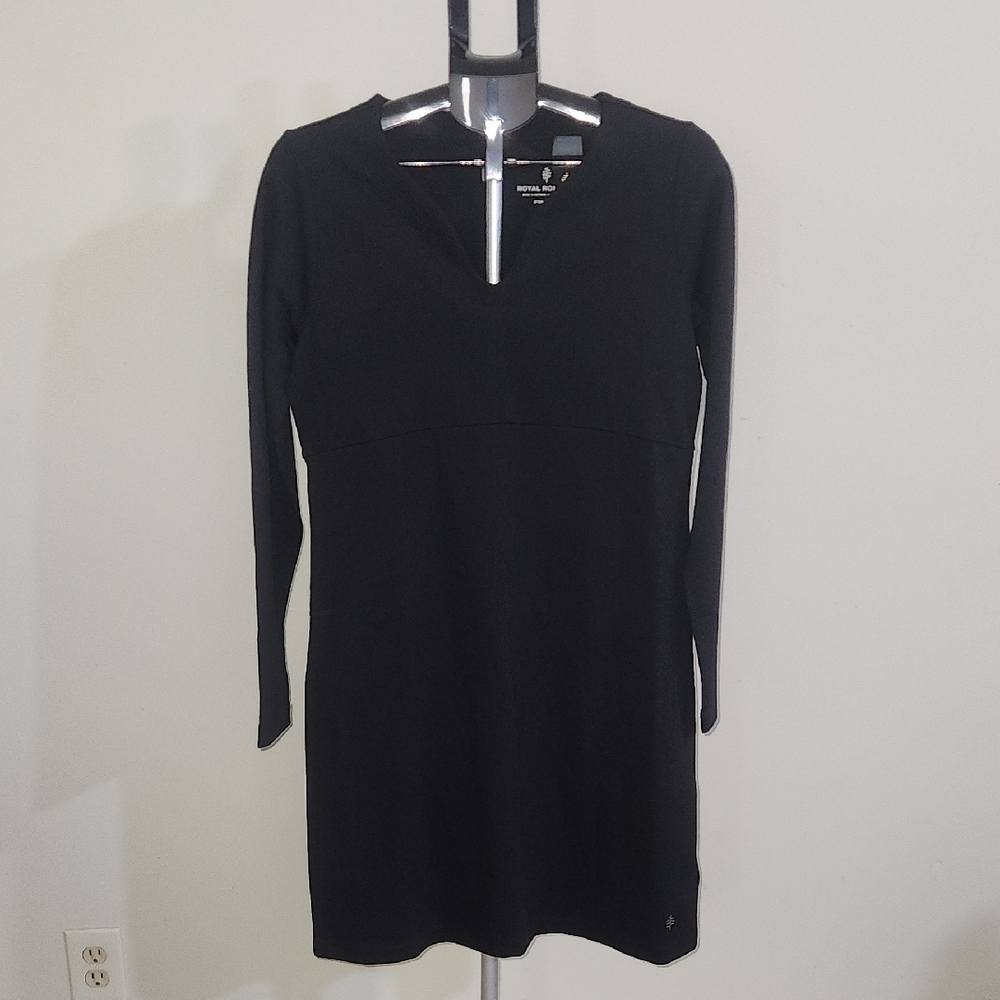 NWOT Royal Robbins Ponte Knit Black Dress. Size Medium.